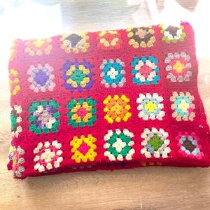 Crochet rainbow granny square afghan throw blanket
